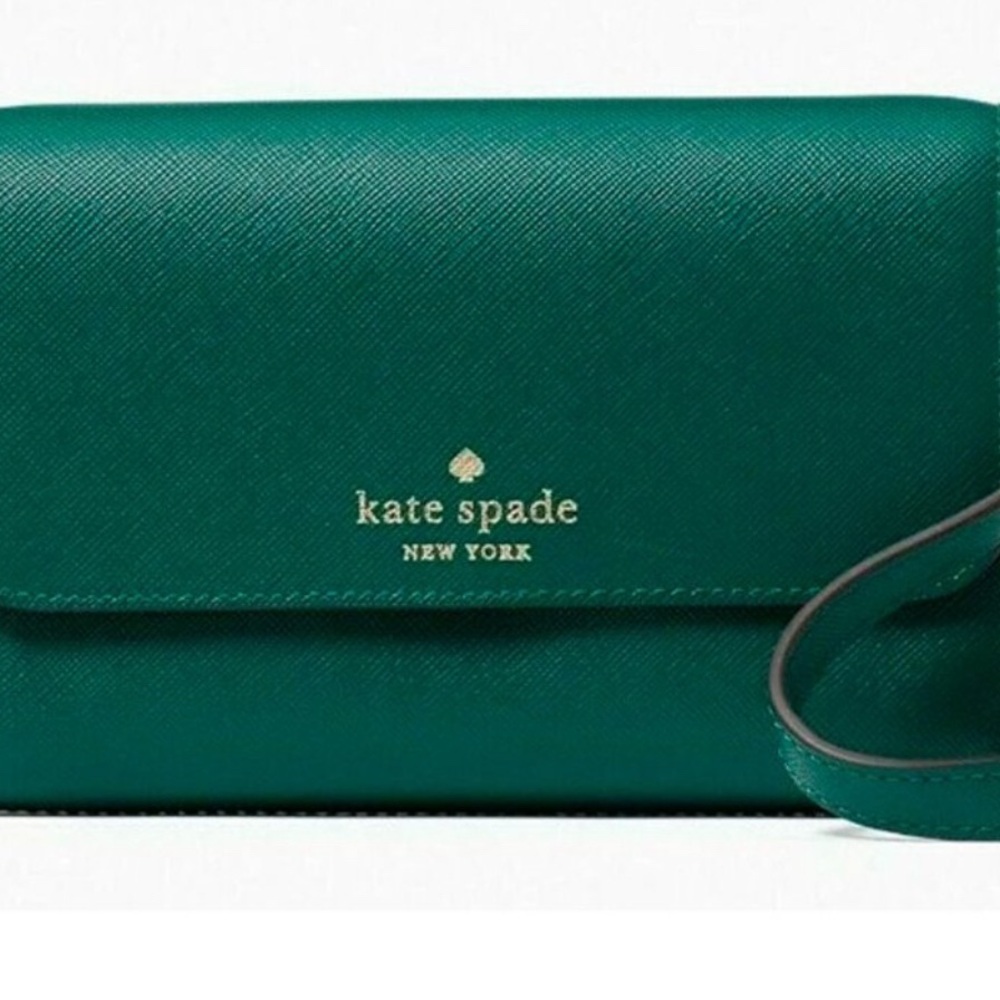 NWT Kate Spade Brynn Crossbody with matching card case. Deep Jade Green. K4804